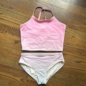 Hanna Andersson Kids Swim Bikini - Pink and light blue